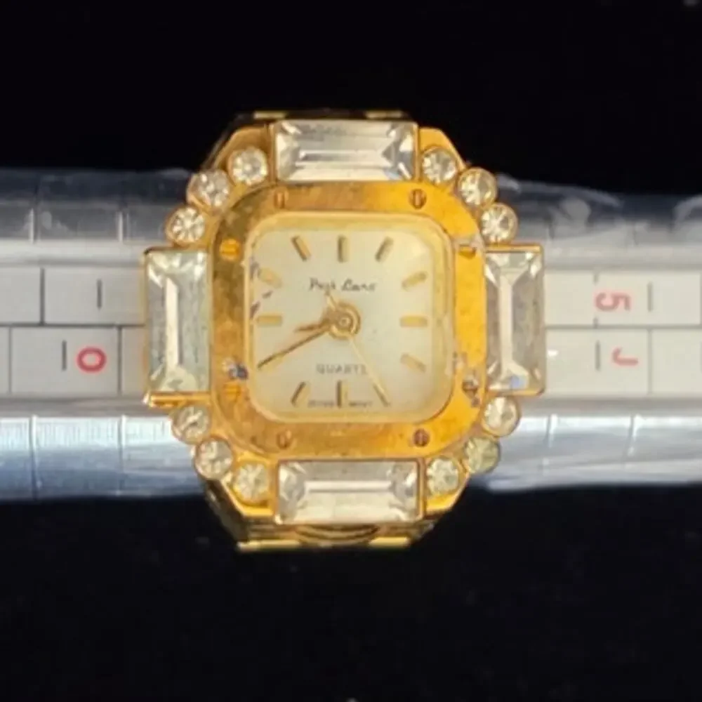Vintage Park Lane Ring Watch Austrian Crystal  ID Bracelet  Needs Battery NEW